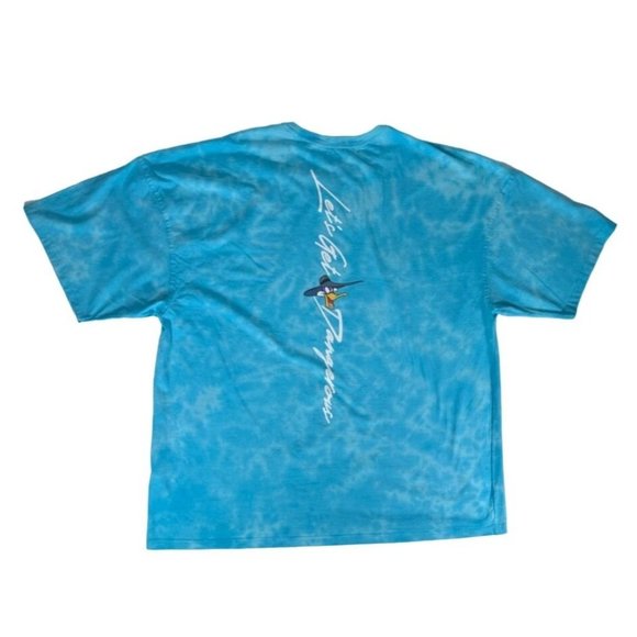 Disney DARKWING DUCK T Shirt Blue Tie Dye Pattern Lets Get Dangerous Mens XXL - Picture 5 of 5